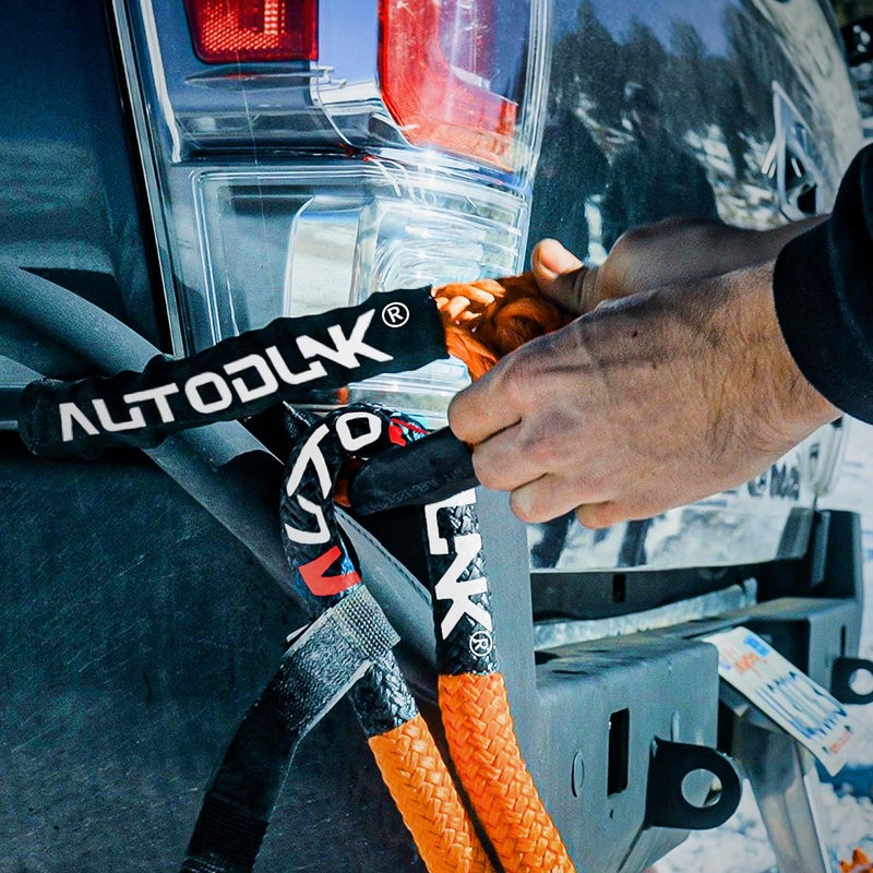 AUTODUNK 1-1/8" x 30' Kinetic Recovery Tow Rope (48,600lbs), with 2 Soft Shackles Offroad Recovery Kit for 4WD Pick Up Truck, SUV, ATV, UTV (Orange) - Image 5
